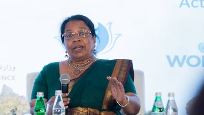 Visaka dharmadasa, founder and chair of the Association of War Affected Women and Parents of Servicemen Missing in Action at the International Conference on Women, Peace and Security.