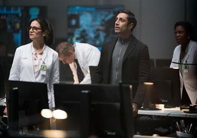 Jenny Slate, left, and Riz Ahmed in a scene from Venom. Photo / AP