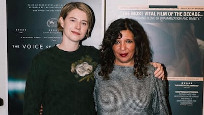 Actress Jessie Buckley and director Kaouther Ben Hania attend a screening of The Voice of Hind Rajab. Photo: The Voice of Hind Rajab Film / Instagram