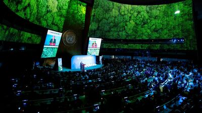 United Nations secretary-general Antonio Guterres speaks during the UN Climate Action Summit at the United Nations Headquarters in New York City, US. AFP /