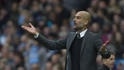 Manchester City manager Pep Guardiola gestures during his team's match against Southampton last week. Peter Powell / EPA / October 23, 2016