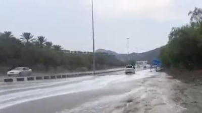 Parts of Sharjah have been hit by flooding after heavy rainfall on Tuesday. Courtesy NCM