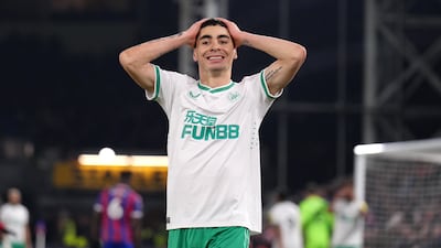 Newcastl's Miguel Almiron reacts after a missed chance. PA