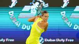 Aryna Sabalenka in action against Veronika Kudermetova during the 2025 WTA Dubai Duty Free Tennis Championships. Photo: Action UAE