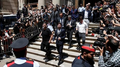 Barcelona’s Argentine football player Lionel Messi leaves court where he is on trial for tax fraud in Barcelona, Spain, June 2, 2016. Albert Gea / Reuters