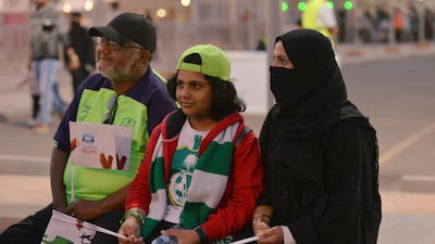 A Saudi family arrives to watch the soccer match between Al-Ahli against Al-Batin at the King Abdullah Sports City in Jeddah, Saudi Arabia January 12, 2018. REUTERS/Reem Baeshen NO RESALES. NO ARCHIVES