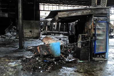 The debris strewn waiting areas where dozens were sitting around the cafeterias and vending machines when the locomotive rammed into the platform. Courtesy Mahmoud Fekry