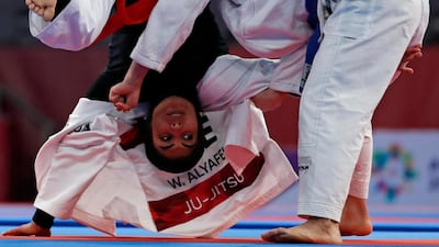 The UAE's Wadima Al Yafei and Thi Thanh Minh Duong of Vietnam in action during the women’s 49kg final. Issei Kato / Reuters