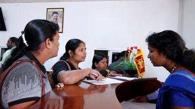 Officials at the Sri Lankan consulate in Dubai say they have been issuing about 30 certificates a day since the amnesty for illegal workers was declared. Sarah Dea / The National