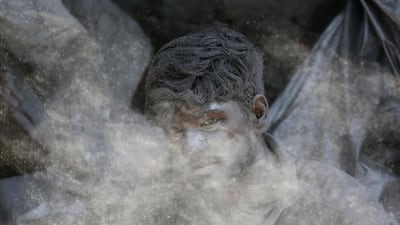On October 15, 2019, an Indian worker mixes gun powder to make firecrackers for the upcoming Hindu festival Diwali at a factory on the outskirts of Ahmadabad, India. Fire crackers are in huge demand in India during Diwali, the festival of lights. AFP