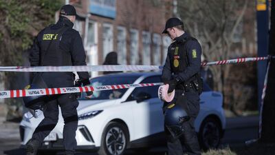 Danish police seal off an area in Noerrebro, Copenhagen, ahead of a planned Quran burning. Authorities say such protests have heightened the terrorist threat. AP