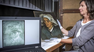 A X-ray self portrait of Vincent Van Gogh is believed to have been found on the back of the Dutch artist's painting, 'Head of a Peasant Woman'. PA Media