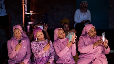 Front row at the Al Nisa runway show. Courtesy Al Nisa Designs