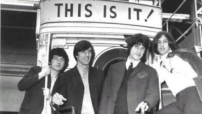 The Kinks - Pete Quaife, Mick Avory, Ray Davies and Dave Davies - at the London Transport Museum in 1964. Chris Walter / WireImage