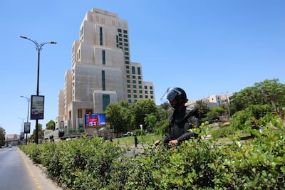 Syrian security forces surround the Four Seasons hotel, near where a series of explosions occurred in Damascus, Syria. Getty images