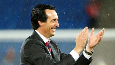 Former Sevilla coach Unai Emery, shown here celebrating after winning the Uefa Europa League Final, has been named as the new manager at Paris Saint-Germain. Reuters / Michael Dalder/File Photo