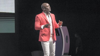 Akon speaking at the Sharjah Entrepreneurship Festival in November Antonie Robertson / The National