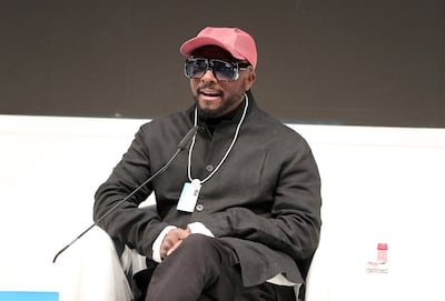 will.i.am at the 'Accelerating Tech: The New Frontier for Policy-making' session at the World Government Summit in Dubai. Pawan Singh / The National