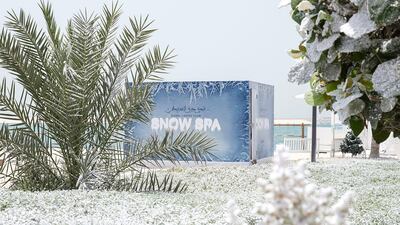 A snow spa installed as part of DubaiIce on Jumeirah beach. Courtesy Dubai Ladies Club