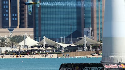 Mika Brageot of France flies along the Corniche. AFP