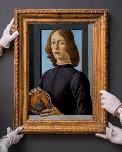 Extremely rare to market, Sandro Botticelli's 'Portrait of a Young Man Holding a Roundel' sold at the price of $92.2 million in January 2021. Photo: Sotheby's