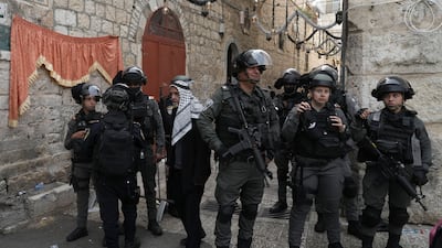 Israeli police in East Jerusalem on April 17. AP