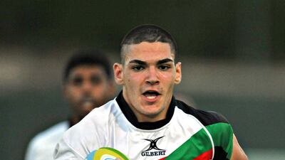 Adel Al Hendi scored three tries on Thursday to lead the UAE to a 26-0 win over Gray Wolves in an International Open fixture. Jeff Topping/For The National