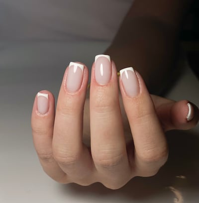 French tips and almond-shaped nails are trending. Photo: We Nails