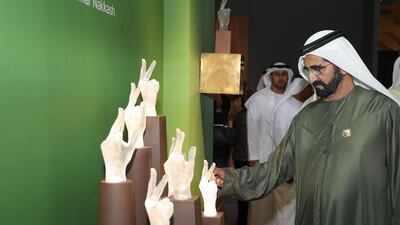 Sheikh Mohammed bin Rashid, Vice President and Ruler of Dubai, tours Design Days, at Madinat Jumeirah. The event is part of Art Dubai Week (Art Dubai). Wam