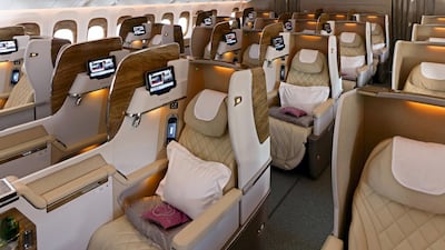 The business class cabin. Courtesy Emirates