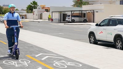 A new police unit will begin monitoring e-scooter and bicycle riders in Dubai on May 1. Photo: Dubai RTA