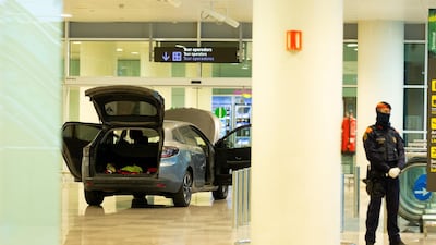 Two Albanians were detained after driving into a Barcelona airport terminal. EPA