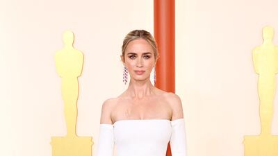 Emily Blunt wears Valentino. Getty Images