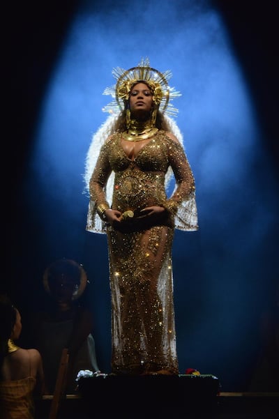 Beyonce dressed as the Madonna during The 59th Grammy Awards. Getty Images