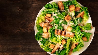 Traditional Caesar salad ingredients are relatively inexpensive, but not at some restaurants in Dubai. Getty Images