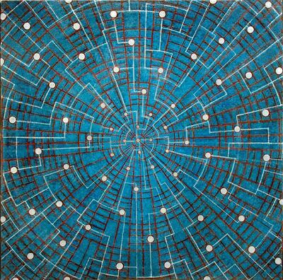 Sultan Sooud Al Qassemi discovered the work of Egyptian artist Menhat Helmy through a call put out on social media. He later acquired her Space Exploration/Universe, 1973. Collection of Barjeel Art Foundation, Sharjah