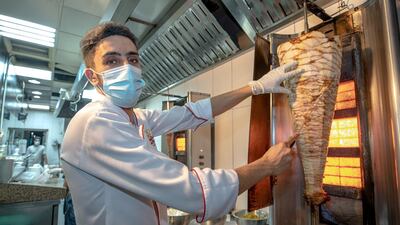 Kings Shawarma chef Abu Abeidan says the Syrian restaurant gets through between 80 and 90 kilograms of chicken and lamb nearly each day.