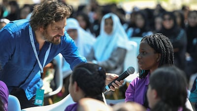 A young girl participates in one of the educational programmes at festival.