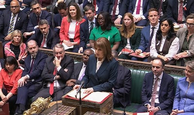 Britain's Chancellor of the Exchequer Rachel Reeves presents her 2026 budget in the House of Commons in London. AFP
