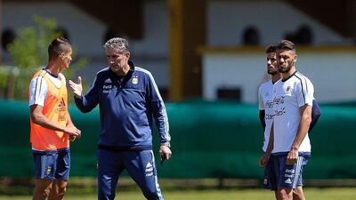 Argentina manager Edgardo Bauza must negotiate the 2018 World Cup qualifier against Paraguay on Tuesday night without Lionel Messi. Alejandro Pagni / AFP