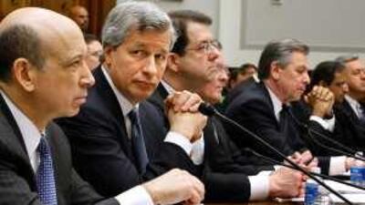 Rogues gallery: banking chief executives testifying before the House financial services committee in Washington, DC.