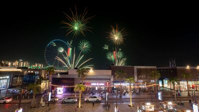 The skies turned green in honour of the kingdom's 92nd National Day. Ruel Pableo for The National
