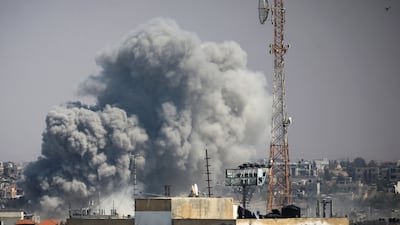 Smoke billows from the site of an Israeli strike in Rafah, where millions of Palestinians are sheltering. AFP