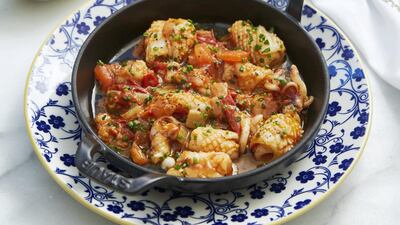 Grilled squid Provencal at Fika by chef Izu Ani