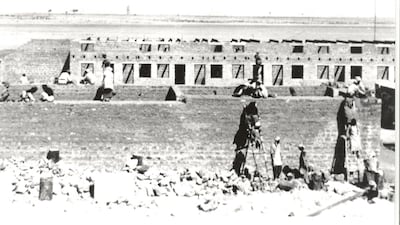 As well as becoming the UAE's first airport, Al Mahatta was also home to the nation's first hotel, featuring a guesthouse for travellers and crew on an overnight stopover. The location also featured a meteorological centre, a cinema, telegraph and postal services and a control tower. Pictured here under construction in September 1932.