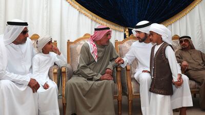 Sheikh Hamdan bin Mohammed, Crown Prince of Dubai, visits the residence of Mohammed Issa Al Kaabi in Al Foah, Al Ain to express his sympathy to the family of the deceased. Wam