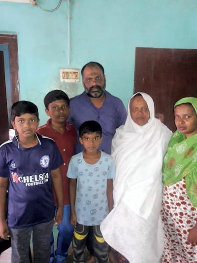 Abdul Musthaba, pictured with his family in Kerala on Monday, believed he and his crew would die in Houthi captivity. Courtesy: Abdul Musthaba