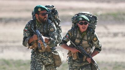 Iranian troops during the military exercise. Despite tensions, Tehran insists its relationship with Azerbaijan remains 'important'. EPA