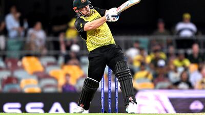Aaron Finch of Australia on his way to a score of 63 against Ireland. Getty