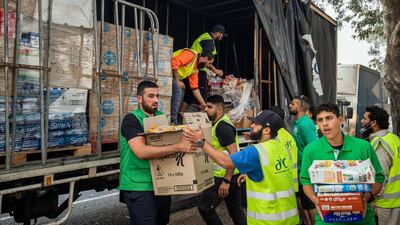 Unloading supplies and donations. Courtesy of Australian Islamic Centre
